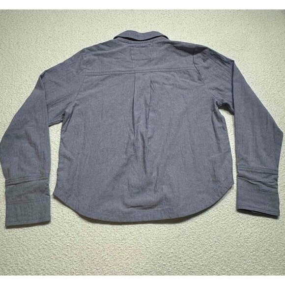 NWOT Free People We The Free Classic Oxford Top Button Front Pocket Purple Sz M - Picture 5 of 10